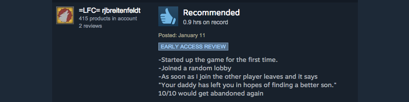Illustration for article titled Who's Your Daddy, As Told By Steam Reviews